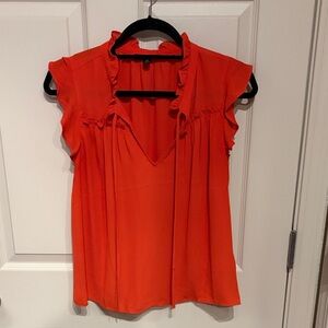 J.Crew Ruffled Red Blouse
